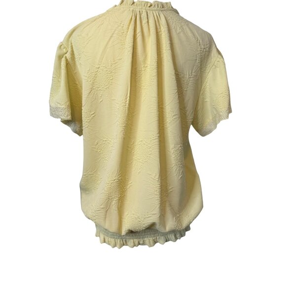 2/$30 Marc New York Andrew Marc M Beautiful Yellow Textured Blouse - Picture 7 of 12